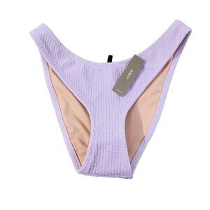 J. Crew Lilac Textured Curved Waist Cheeky Bikini Bottom New With Tags Womens S
